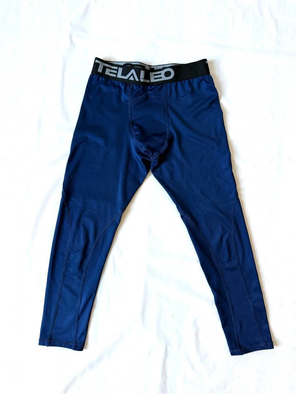 TELALEO Boys Youth Compression Pants base layer 2 pack Navy Blue and Gray size M